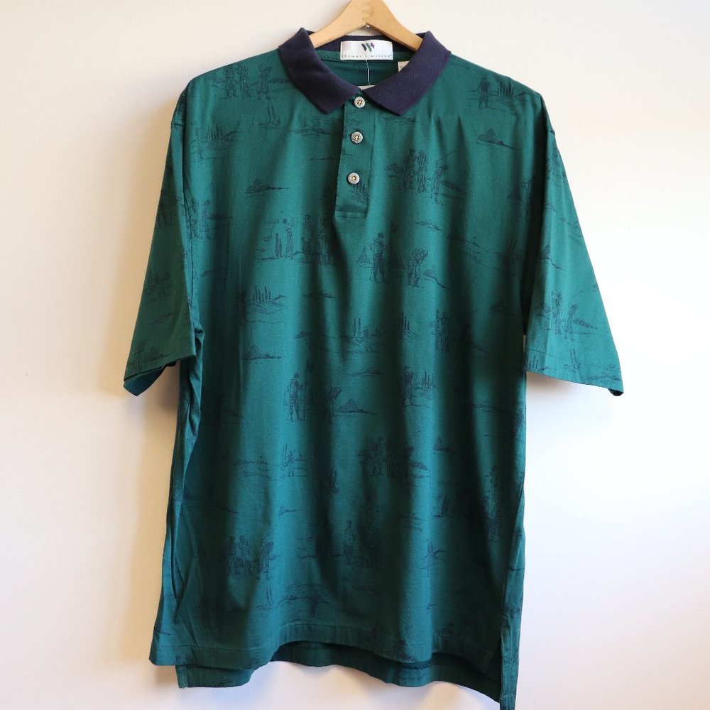 NWT Thomas E Wilson Green Golf Polo Shirt Men's XL